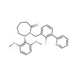 COc1cccc(OC)c1[C@@H]1CCCCC(=O)N1Cc1cccc(-c2ccccn2)c1F ZINC000167069865