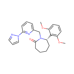 COc1cccc(OC)c1[C@@H]1CCCCC(=O)N1Cc1cccc(-n2cccn2)n1 ZINC000166852109