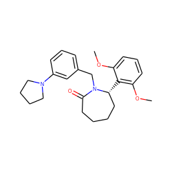 COc1cccc(OC)c1[C@@H]1CCCCC(=O)N1Cc1cccc(N2CCCC2)c1 ZINC000166314506