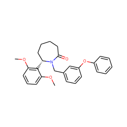 COc1cccc(OC)c1[C@@H]1CCCCC(=O)N1Cc1cccc(Oc2ccccc2)c1 ZINC000167767581