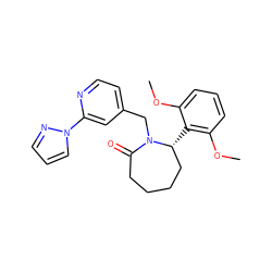 COc1cccc(OC)c1[C@@H]1CCCCC(=O)N1Cc1ccnc(-n2cccn2)c1 ZINC000167586830