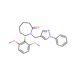 COc1cccc(OC)c1[C@@H]1CCCCC(=O)N1Cc1cnn(-c2ccccc2)c1 ZINC000167121876