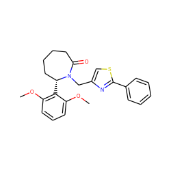 COc1cccc(OC)c1[C@@H]1CCCCC(=O)N1Cc1csc(-c2ccccc2)n1 ZINC000167239886