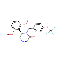 COc1cccc(OC)c1[C@@H]1CNCC(=O)N1Cc1ccc(OC(F)(F)F)cc1 ZINC000103258874