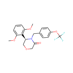 COc1cccc(OC)c1[C@@H]1COCC(=O)N1Cc1ccc(OC(F)(F)F)cc1 ZINC000098176774