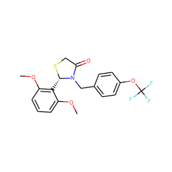 COc1cccc(OC)c1[C@@H]1SCC(=O)N1Cc1ccc(OC(F)(F)F)cc1 ZINC000098176751