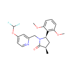 COc1cccc(OC)c1[C@H]1C[C@@H](C)C(=O)N1Cc1cc(OC(F)F)ccn1 ZINC000215902098