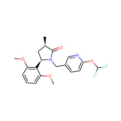 COc1cccc(OC)c1[C@H]1C[C@@H](C)C(=O)N1Cc1ccc(OC(F)F)nc1 ZINC000215901500