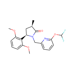 COc1cccc(OC)c1[C@H]1C[C@@H](C)C(=O)N1Cc1cccc(OC(F)F)n1 ZINC000215901702