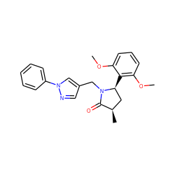 COc1cccc(OC)c1[C@H]1C[C@@H](C)C(=O)N1Cc1cnn(-c2ccccc2)c1 ZINC000215901102