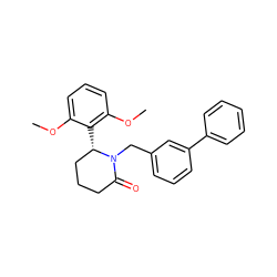 COc1cccc(OC)c1[C@H]1CCCC(=O)N1Cc1cccc(-c2ccccc2)c1 ZINC000098176747