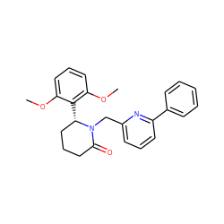 COc1cccc(OC)c1[C@H]1CCCC(=O)N1Cc1cccc(-c2ccccc2)n1 ZINC000098176758