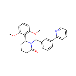 COc1cccc(OC)c1[C@H]1CCCC(=O)N1Cc1cccc(-c2ccccn2)c1 ZINC000098176760