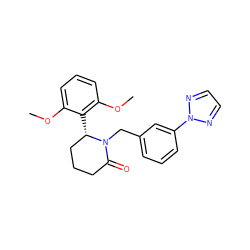 COc1cccc(OC)c1[C@H]1CCCC(=O)N1Cc1cccc(-n2nccn2)c1 ZINC000098176745