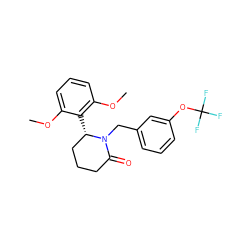 COc1cccc(OC)c1[C@H]1CCCC(=O)N1Cc1cccc(OC(F)(F)F)c1 ZINC000098176769