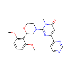 COc1cccc(OC)c1[C@H]1CN(c2nc(-c3ccncn3)cc(=O)n2C)CCO1 ZINC000003842805