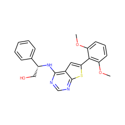 COc1cccc(OC)c1-c1cc2c(N[C@H](CO)c3ccccc3)ncnc2s1 ZINC000653695831