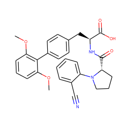 COc1cccc(OC)c1-c1ccc(C[C@H](NC(=O)[C@@H]2CCCN2c2ccccc2C#N)C(=O)O)cc1 ZINC000026280250