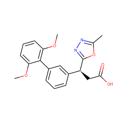 COc1cccc(OC)c1-c1cccc([C@H](CC(=O)O)c2nnc(C)o2)c1 ZINC001772615972