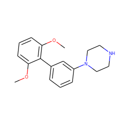 COc1cccc(OC)c1-c1cccc(N2CCNCC2)c1 ZINC000095552494