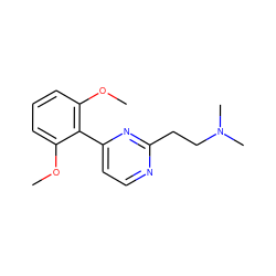 COc1cccc(OC)c1-c1ccnc(CCN(C)C)n1 ZINC000045390148