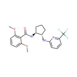 COc1cccc(OC)c1C(=O)N[C@H]1CCC[C@@H]1Nc1cccc(C(F)(F)F)n1 ZINC001772654441