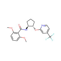 COc1cccc(OC)c1C(=O)N[C@H]1CCC[C@@H]1Oc1cc(C(F)(F)F)ccn1 ZINC001772643572