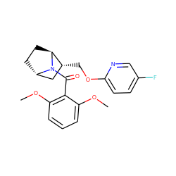 COc1cccc(OC)c1C(=O)N1[C@H]2CC[C@H]1[C@H](COc1ccc(F)cn1)C2 ZINC000226039541