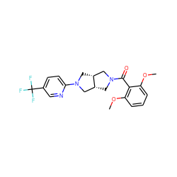 COc1cccc(OC)c1C(=O)N1C[C@@H]2CN(c3ccc(C(F)(F)F)cn3)C[C@@H]2C1 ZINC000116824634