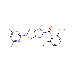 COc1cccc(OC)c1C(=O)N1C[C@@H]2CN(c3nc(C)cc(C)n3)C[C@@H]2C1 ZINC000116823760