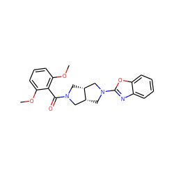 COc1cccc(OC)c1C(=O)N1C[C@@H]2CN(c3nc4ccccc4o3)C[C@@H]2C1 ZINC000116826675