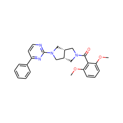 COc1cccc(OC)c1C(=O)N1C[C@@H]2CN(c3nccc(-c4ccccc4)n3)C[C@@H]2C1 ZINC000116823933