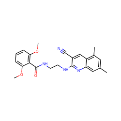 COc1cccc(OC)c1C(=O)NCCNc1nc2cc(C)cc(C)c2cc1C#N ZINC000084635728