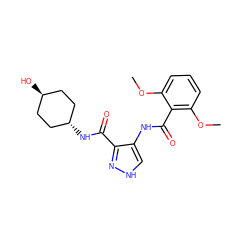 COc1cccc(OC)c1C(=O)Nc1c[nH]nc1C(=O)N[C@H]1CC[C@H](O)CC1 ZINC000299822082