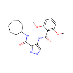 COc1cccc(OC)c1C(=O)Nc1c[nH]nc1C(=O)NC1CCCCCC1 ZINC000299825348