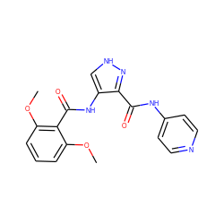 COc1cccc(OC)c1C(=O)Nc1c[nH]nc1C(=O)Nc1ccncc1 ZINC000299820616