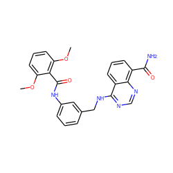 COc1cccc(OC)c1C(=O)Nc1cccc(CNc2ncnc3c(C(N)=O)cccc23)c1 ZINC000114350203