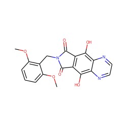 COc1cccc(OC)c1CN1C(=O)c2c(c(O)c3nccnc3c2O)C1=O ZINC000013612266