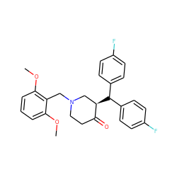 COc1cccc(OC)c1CN1CCC(=O)[C@H](C(c2ccc(F)cc2)c2ccc(F)cc2)C1 ZINC000072104873