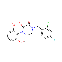 COc1cccc(OC)c1N1CCN(Cc2ccc(F)cc2Cl)C(=O)C1=O ZINC000095565306