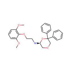 COc1cccc(OC)c1OCCN[C@@H]1COCC(c2ccccc2)(c2ccccc2)O1 ZINC000103221483