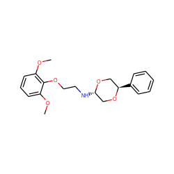 COc1cccc(OC)c1OCCN[C@H]1CO[C@H](c2ccccc2)CO1 ZINC000103218948