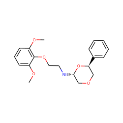 COc1cccc(OC)c1OCCN[C@H]1COC[C@H](c2ccccc2)O1 ZINC000103218952