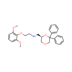 COc1cccc(OC)c1OCCNC[C@@H]1COCC(c2ccccc2)(c2ccccc2)O1 ZINC000040953199