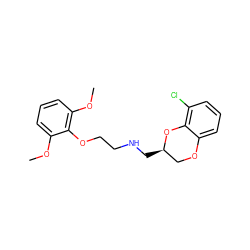 COc1cccc(OC)c1OCCNC[C@@H]1COc2cccc(Cl)c2O1 ZINC000095566001