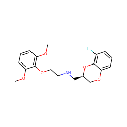 COc1cccc(OC)c1OCCNC[C@@H]1COc2cccc(F)c2O1 ZINC000095566002