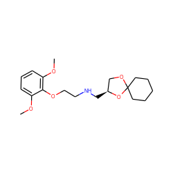 COc1cccc(OC)c1OCCNC[C@H]1COC2(CCCCC2)O1 ZINC001772593388