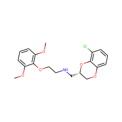 COc1cccc(OC)c1OCCNC[C@H]1COc2cccc(Cl)c2O1 ZINC000095566000