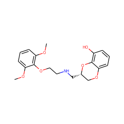 COc1cccc(OC)c1OCCNC[C@H]1COc2cccc(O)c2O1 ZINC000095566205