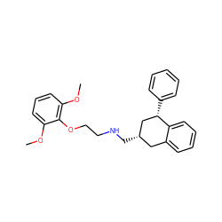 COc1cccc(OC)c1OCCNC[C@H]1Cc2ccccc2[C@@H](c2ccccc2)C1 ZINC000013473092